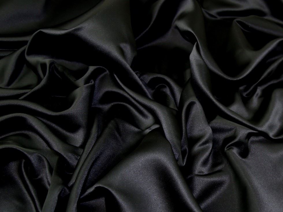 Minerva Core Range Mystique Duchess Satin Fabric Black
