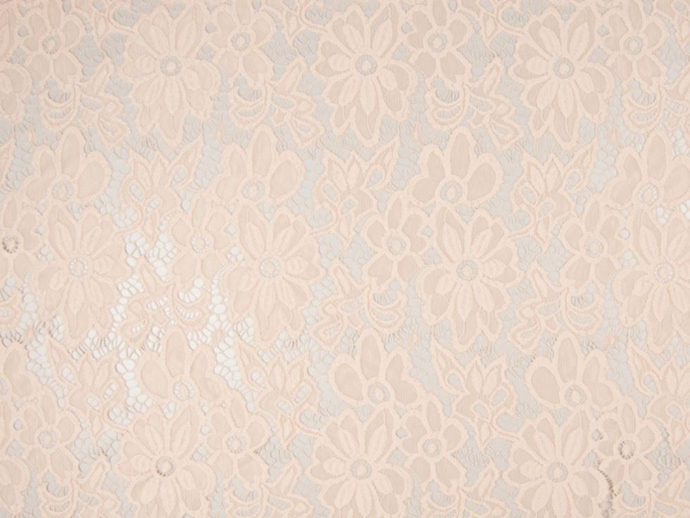 Light Salmon Deadstock Stretch Lace Fabric