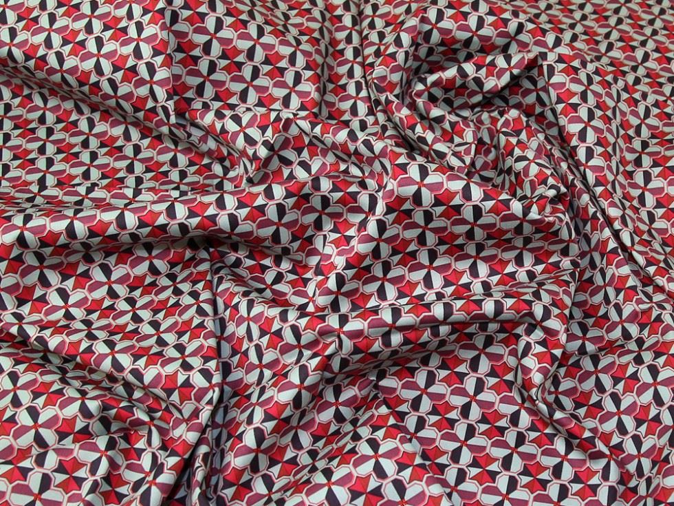 Crimson Deadstock Woven Stretch Cotton Sateen Fabric