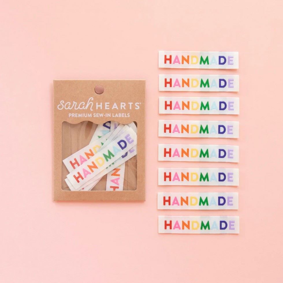 Sarah Hearts Handmade Woven Labels Rainbow
 