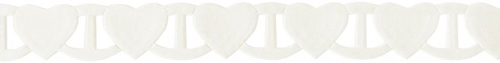 Berisfords Linking Heart Ribbon Bridal White
 
