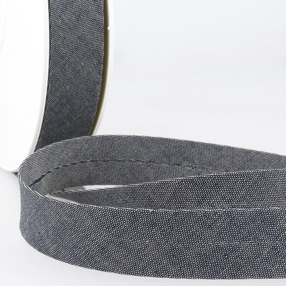 Stephanoise Denim Bias Binding Tape Grey
 