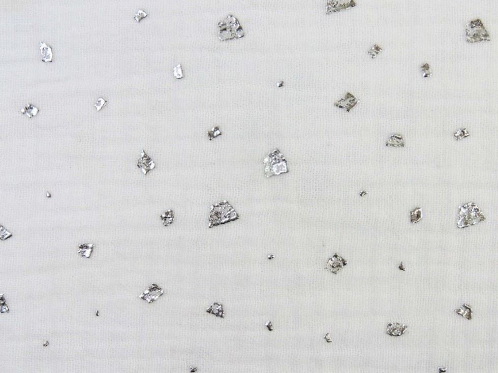 White Foil Cotton Double Gauze Fabric