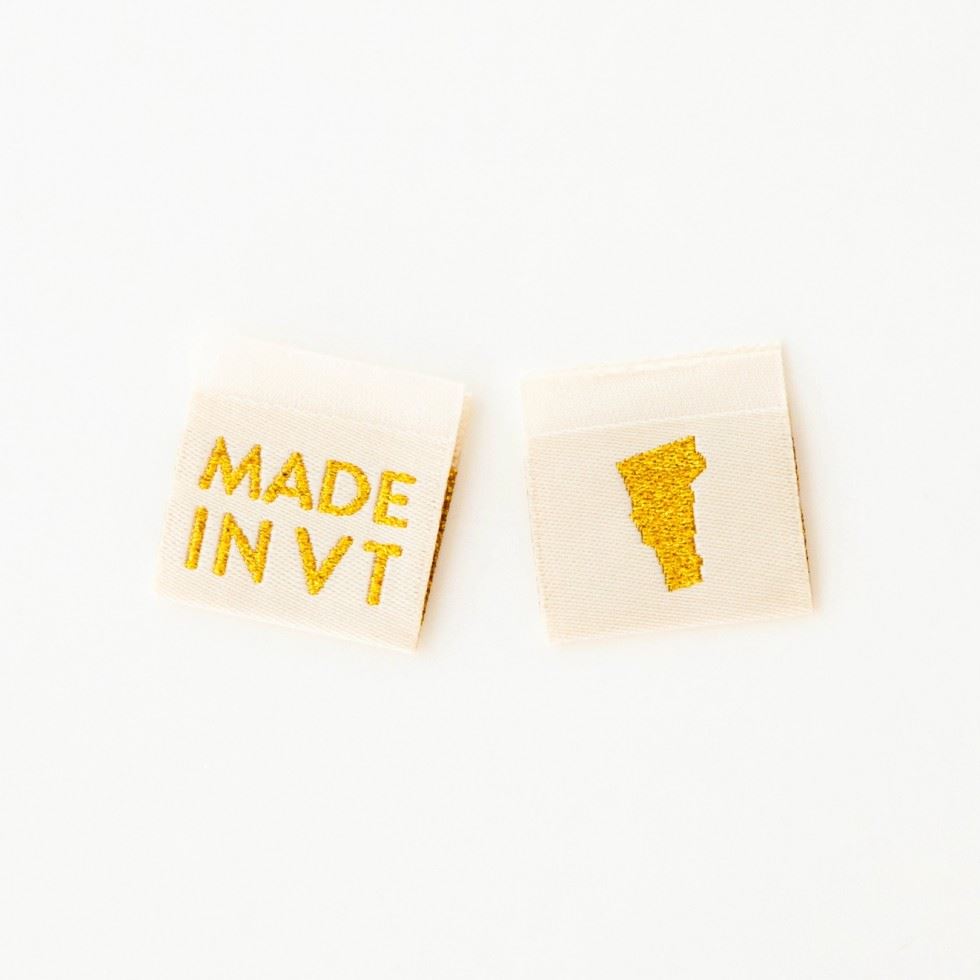 Sarah Hearts Made In My State Gold Woven Labels Vermont
 