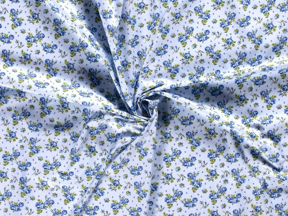 100% Cotton Poplin Fabric Blue
 