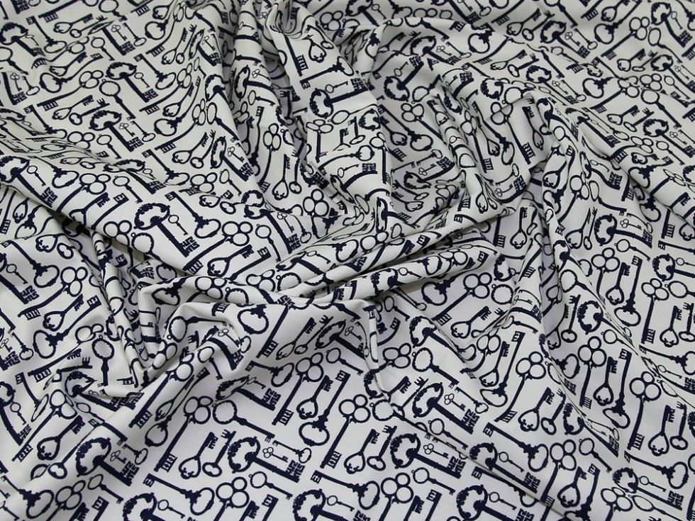 Rose and Hubble 100% Cotton Poplin Fabric Navy on Cream
 