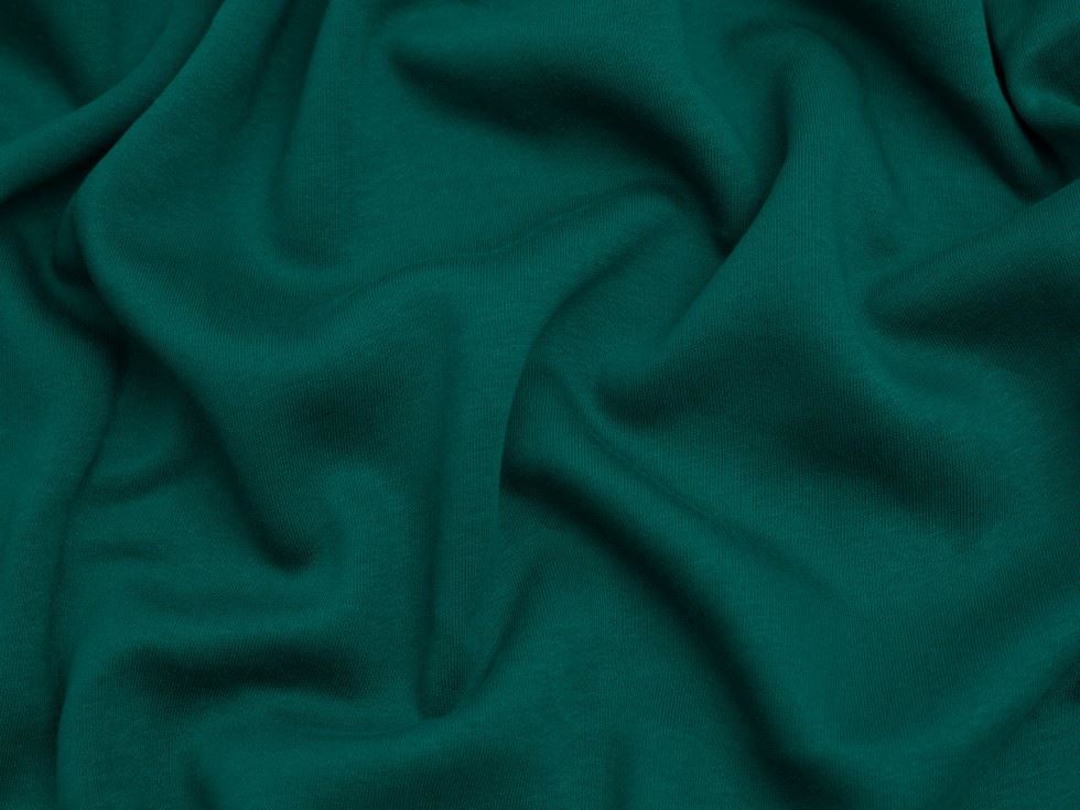 Minerva Core Range Polycotton Fleece Back Sweatshirt Stretch Knit Fabric Petrol