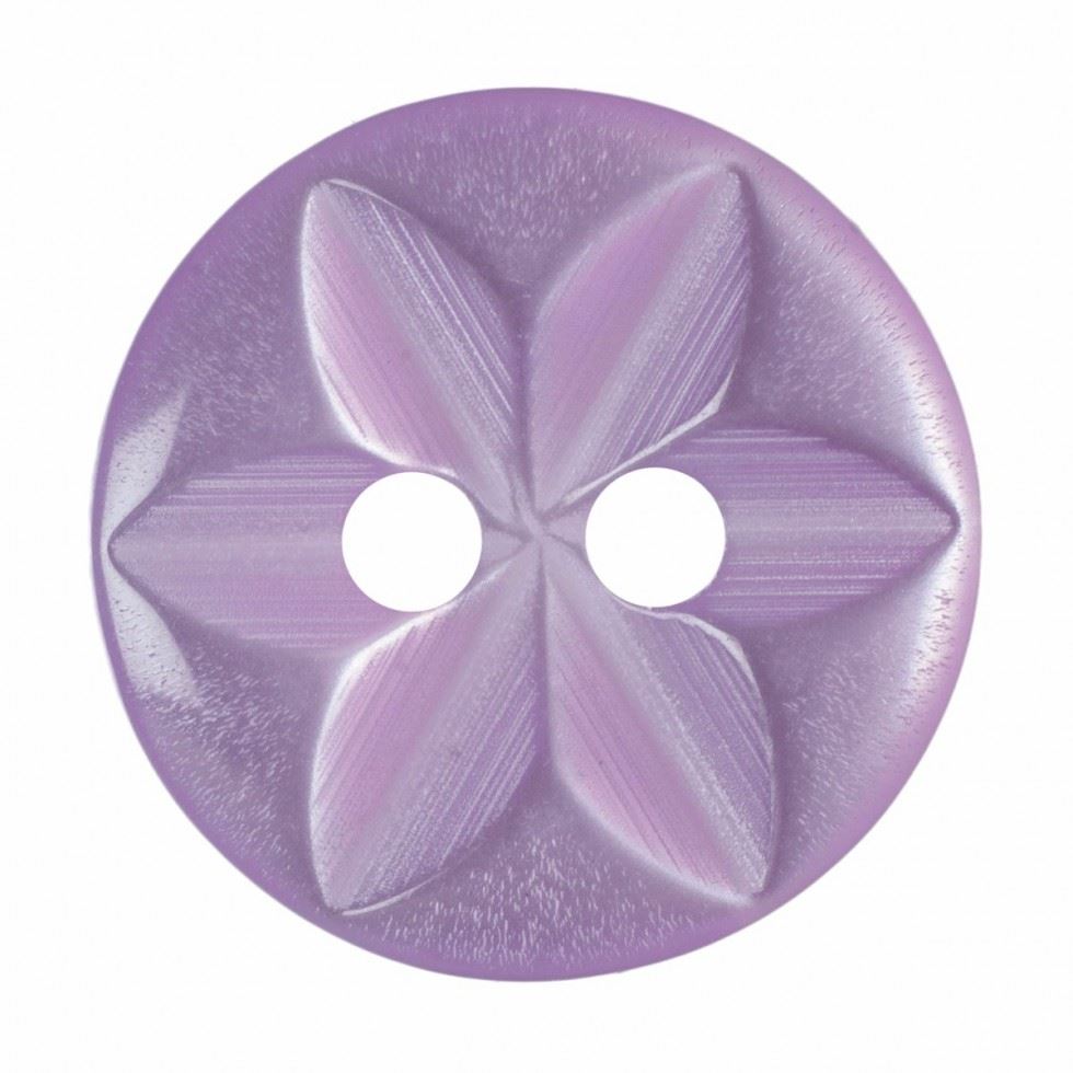 Hemline Lilac Round Floral Buttons