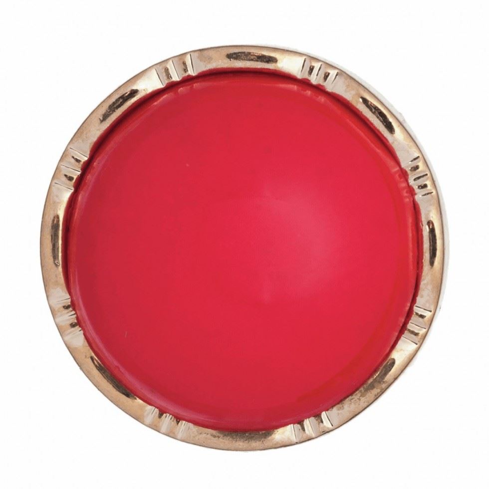 Hemline Red Round Metallic Buttons