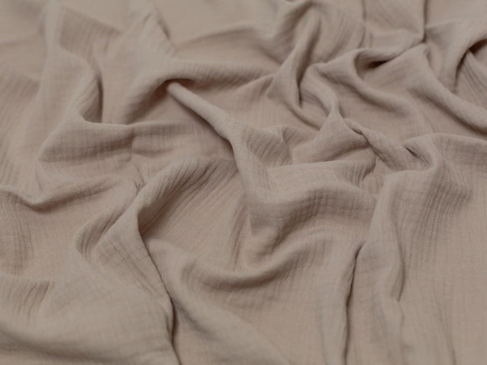 Minerva Core Range Dark Cream Cotton Double Gauze Fabric