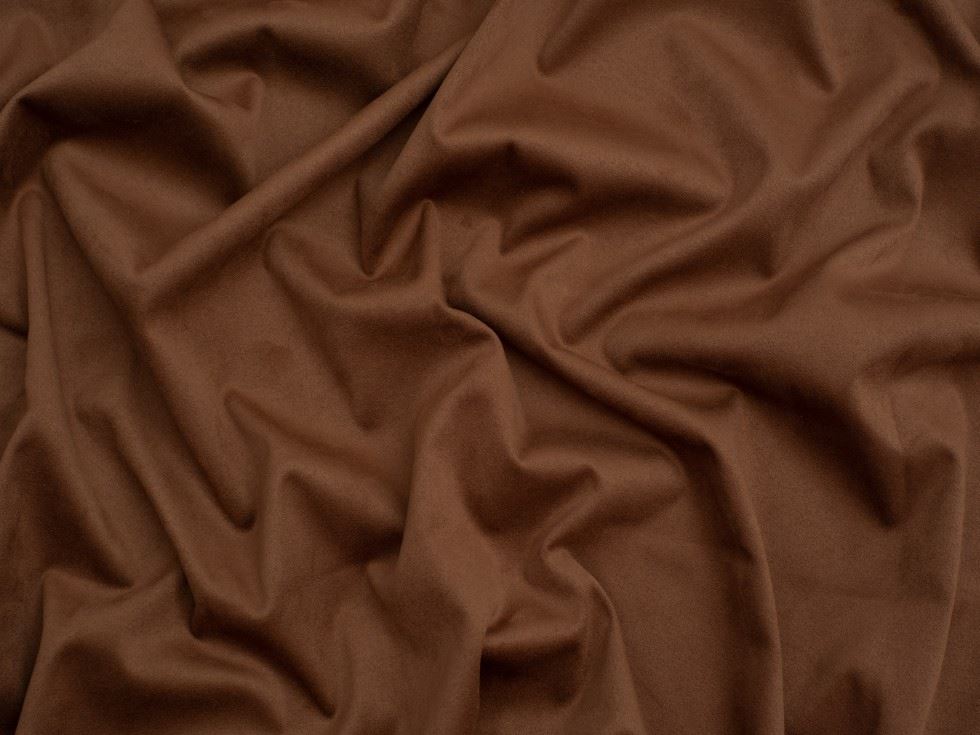 Minerva Core Range Heavy Suede Stretch Knit Fabric Brown
 