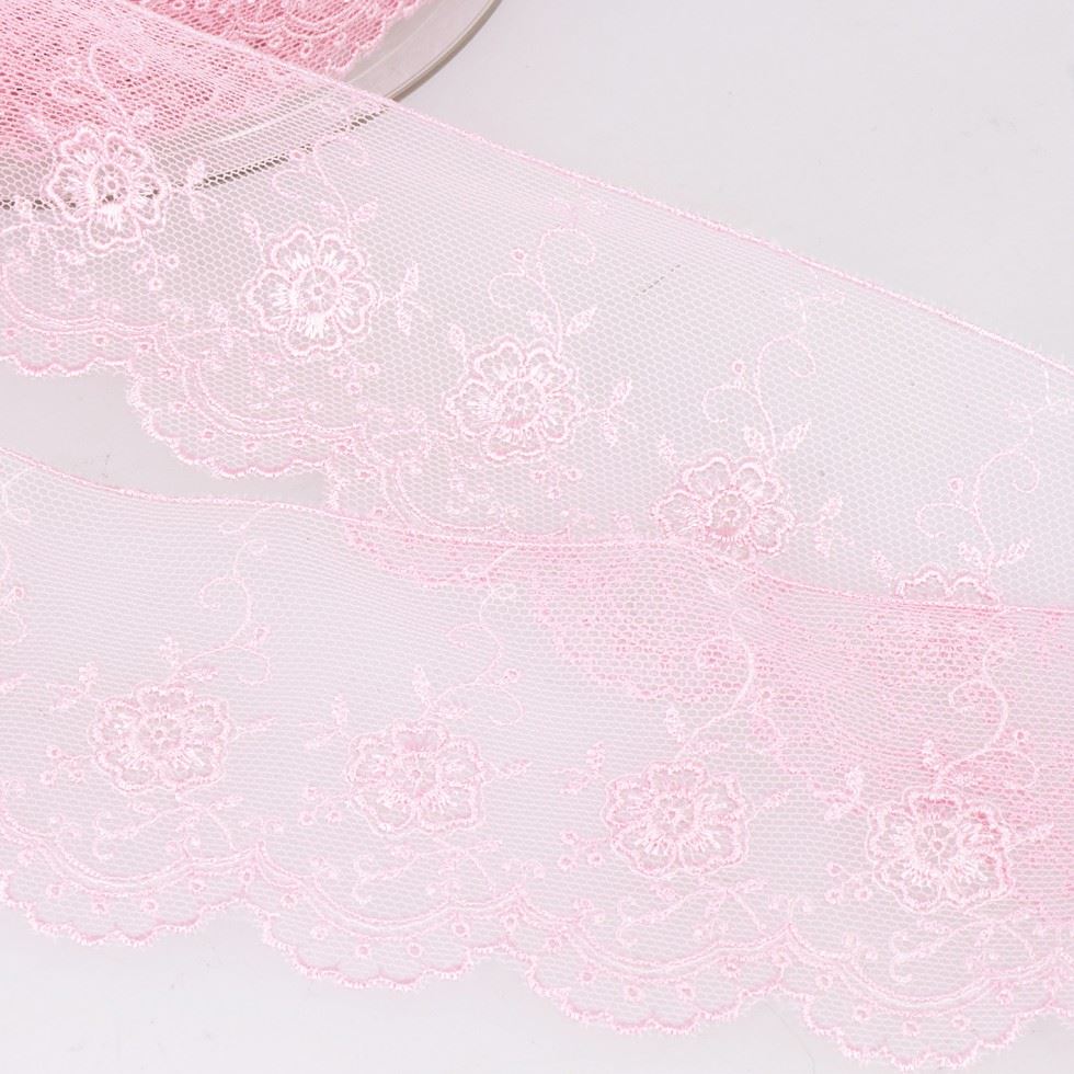 Stephanoise Valenciennes Lace Trim Light Pink
 