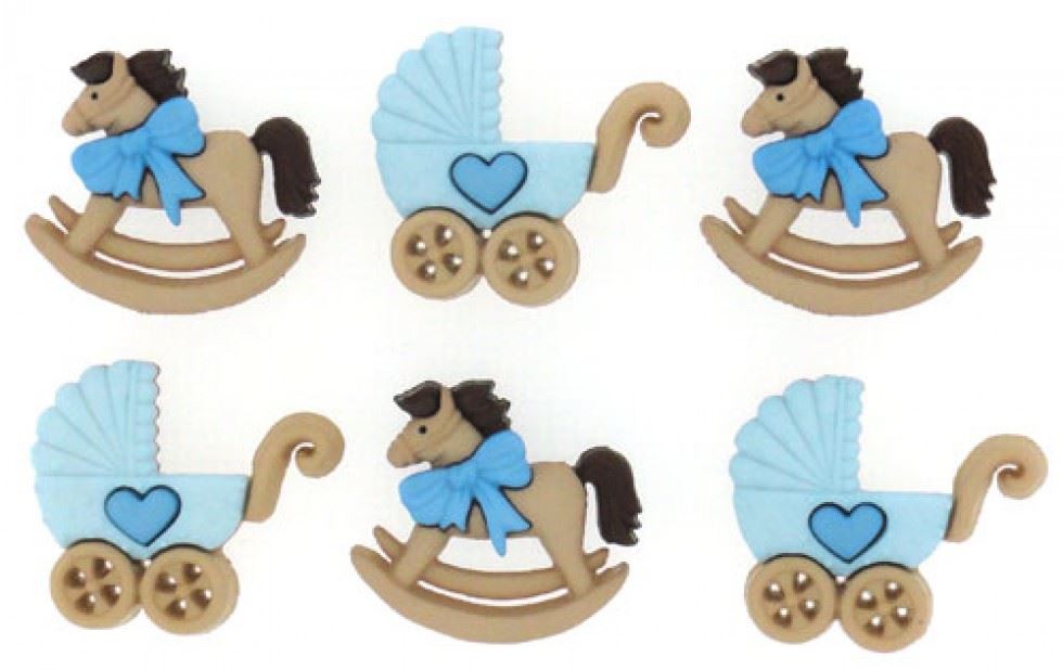 Dress It Up Horse Buggy Boy Buttons
 