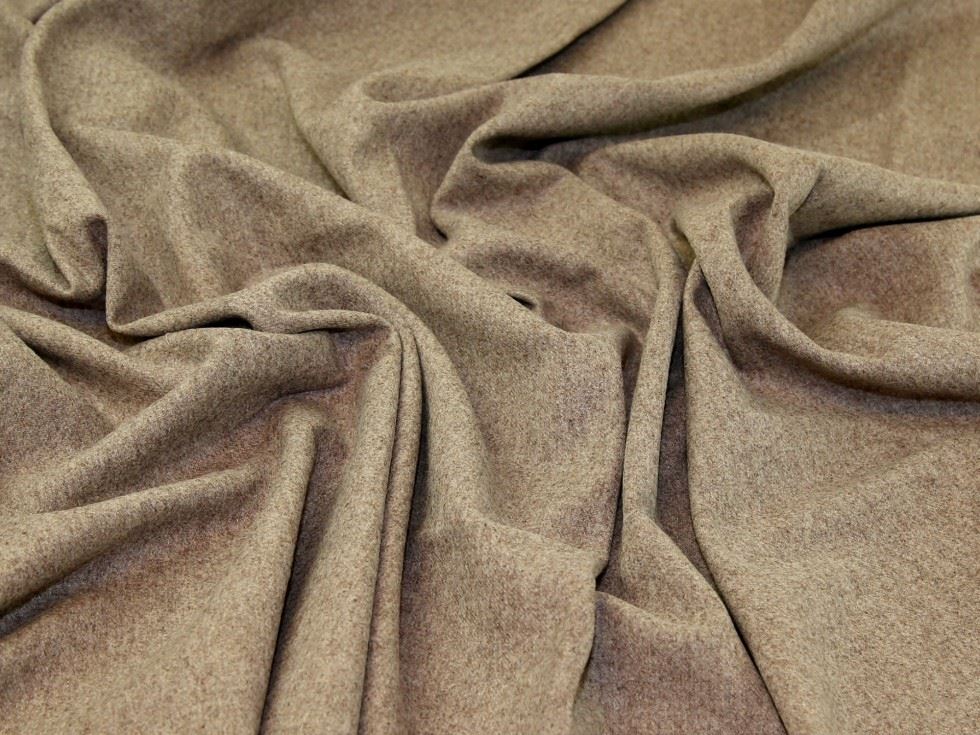 Wool Blend Coating Fabric Beige