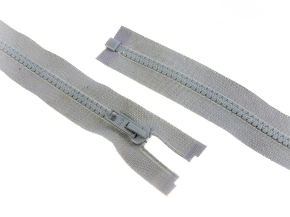 Plastic Chunky Open End Zips Light Grey