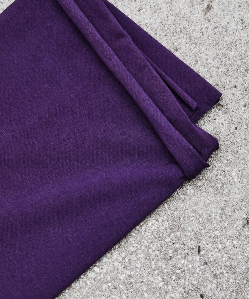 Mind The Maker Plum Cotton Single Jersey Stretch Knit Fabric