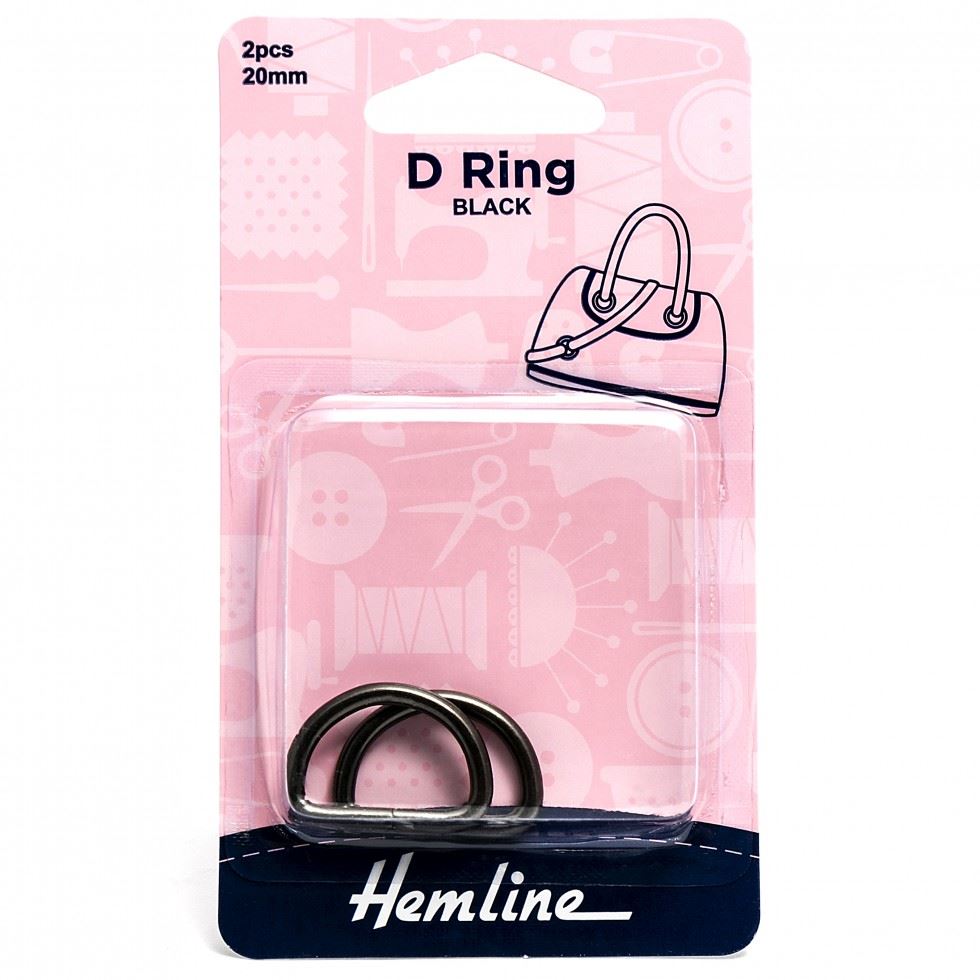 Hemline Nickel Black D Rings