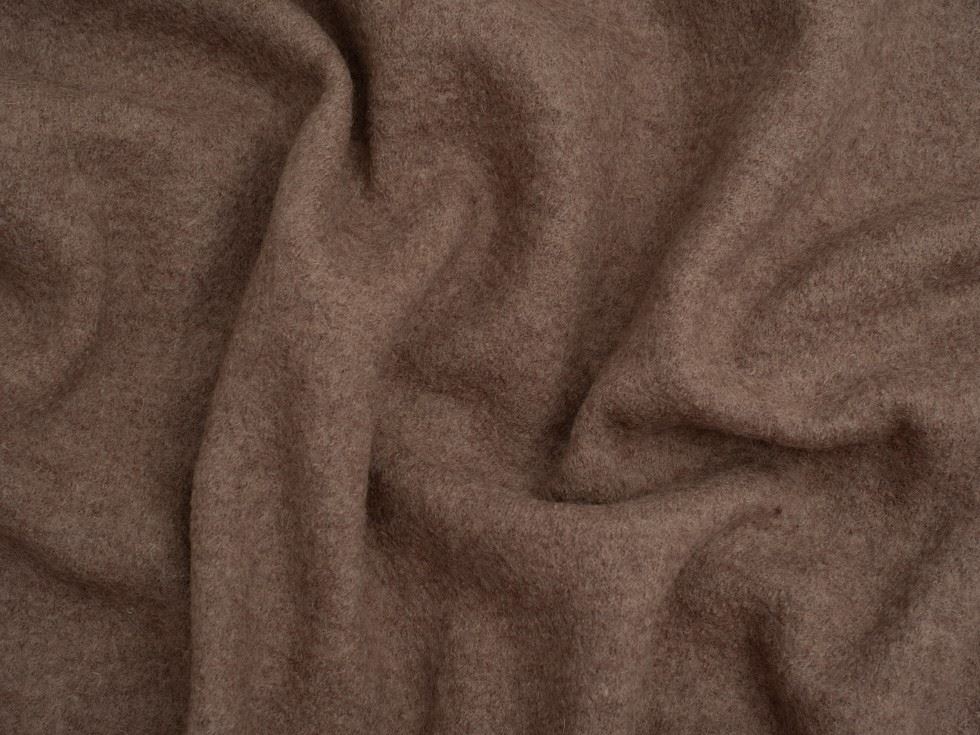 Minerva Core Range 100% Pure Boiled Wool Coating Fabric Melange Taupe
 