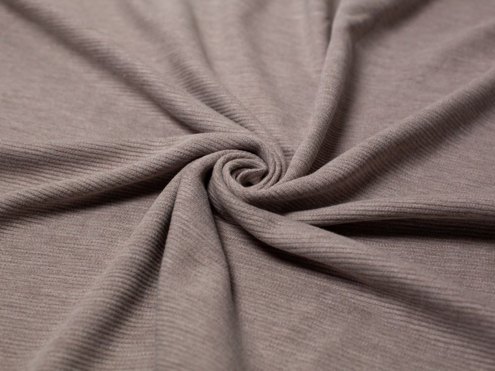 100% Cotton Ottoman Rib Stretch Knit Fabric Camel