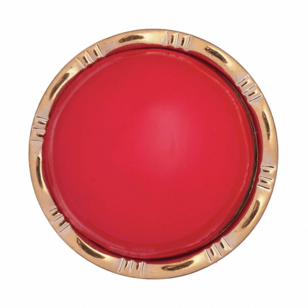 Hemline Red Round Metallic Buttons