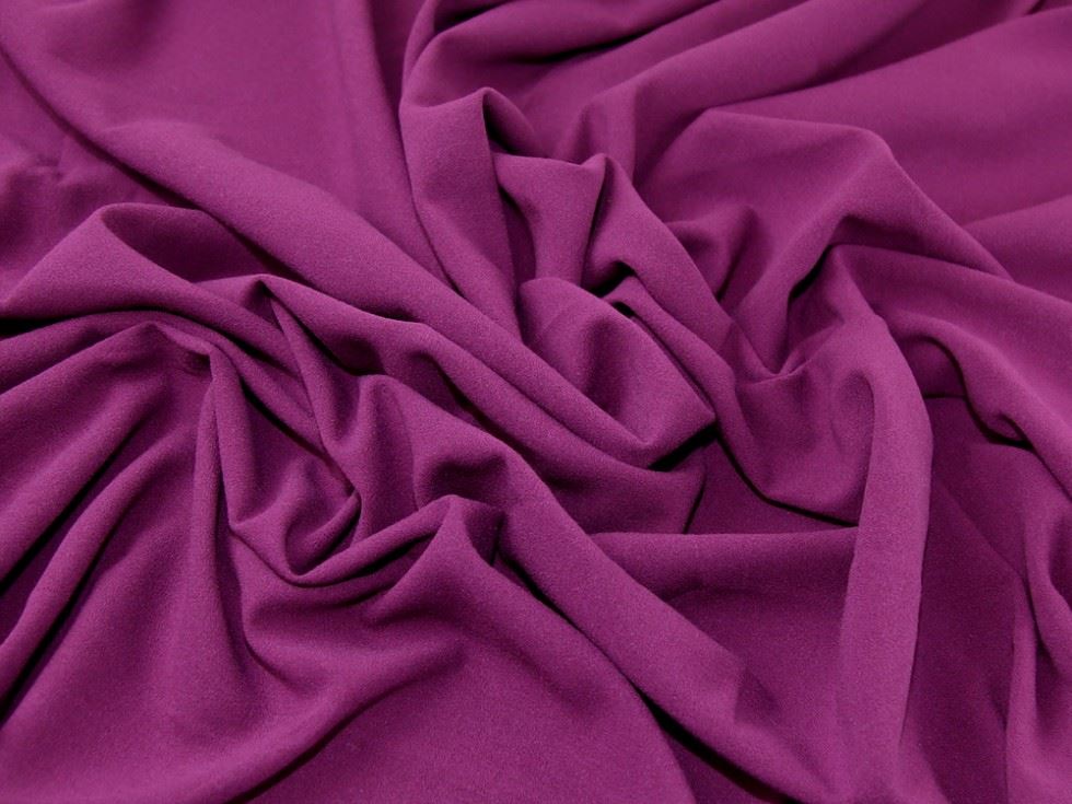 Plum Deadstock Rio Stretch Woven Crepe Fabric