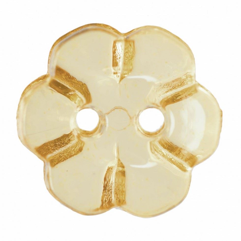 Hemline Yellow Plastic Flower Buttons