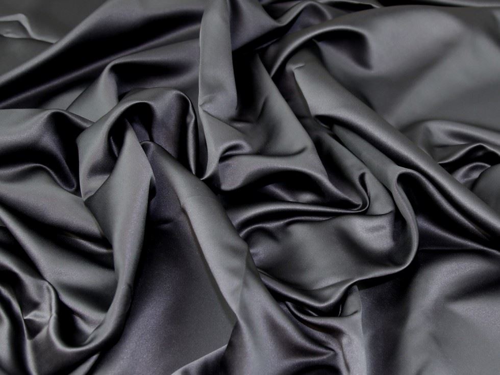 Minerva Core Range Mystique Duchess Satin Fabric Gunmetal