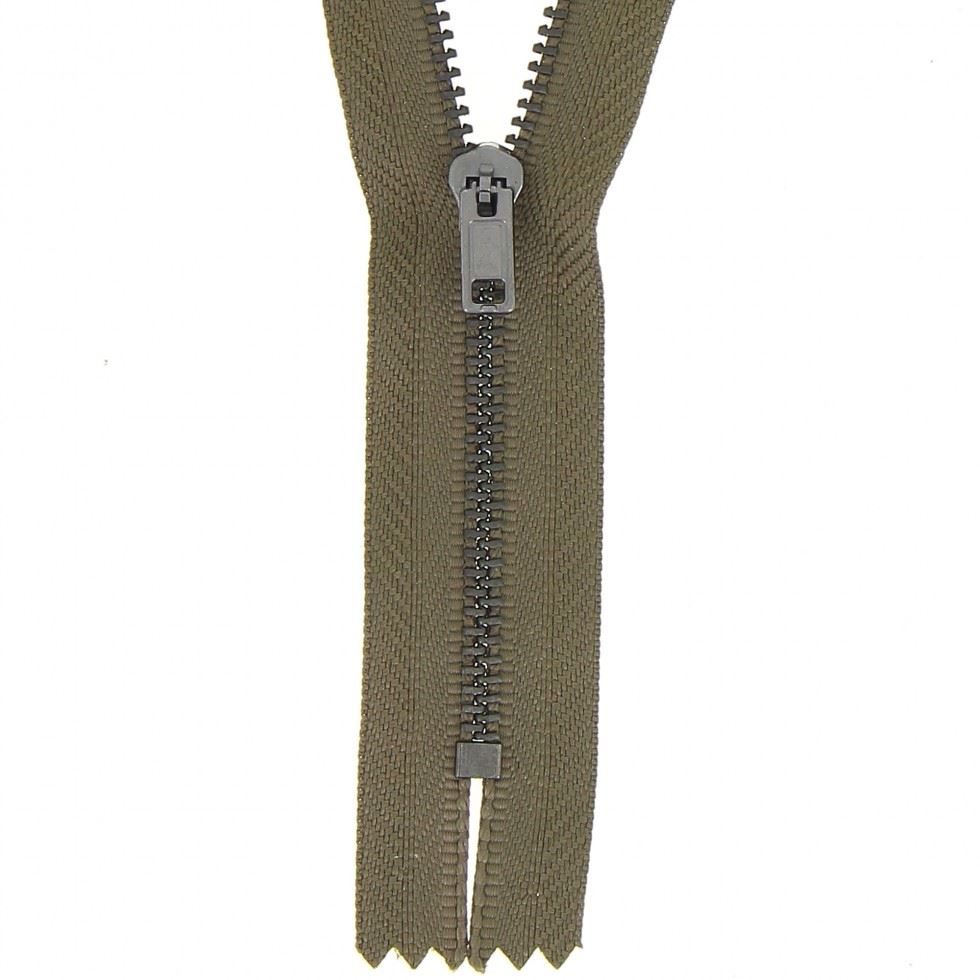 Milward Metal Trouser Closed End Zips Khaki