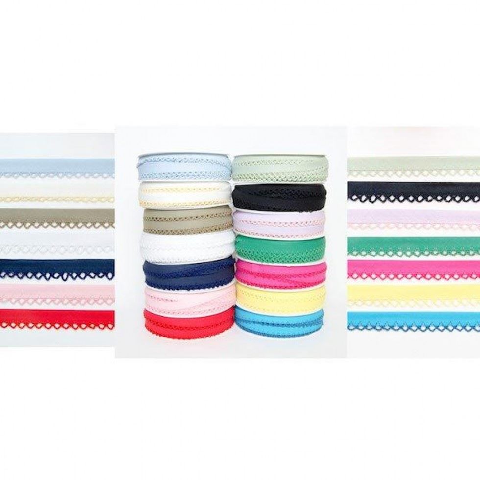Crochet Edge Bias Binding Tape Nil Green