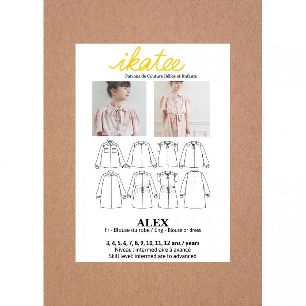 Ikatee Sewing Pattern Kids Alex Blouse & Dress