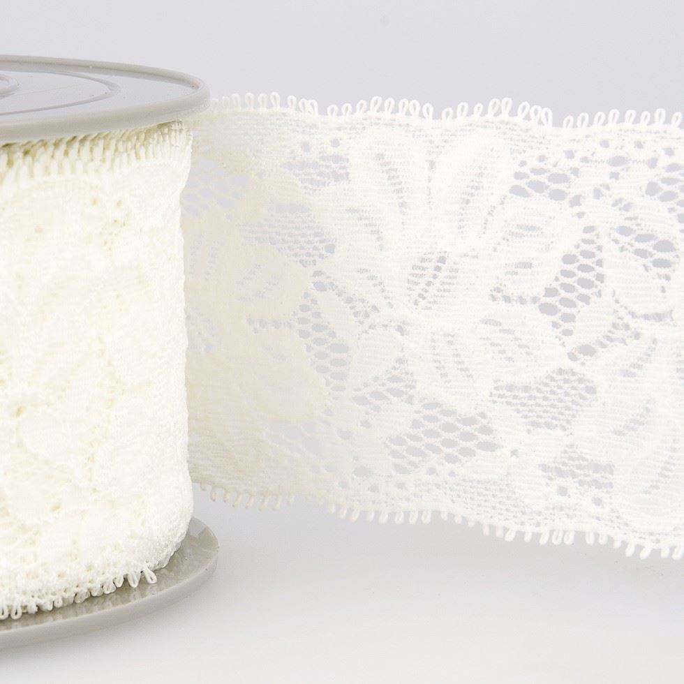Stephanoise Ivory Stretch Lace Trim