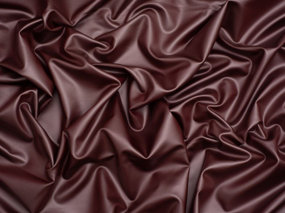 Minerva Core Range Chocolate Faux Leather Activewear Stretch Knit Fabric