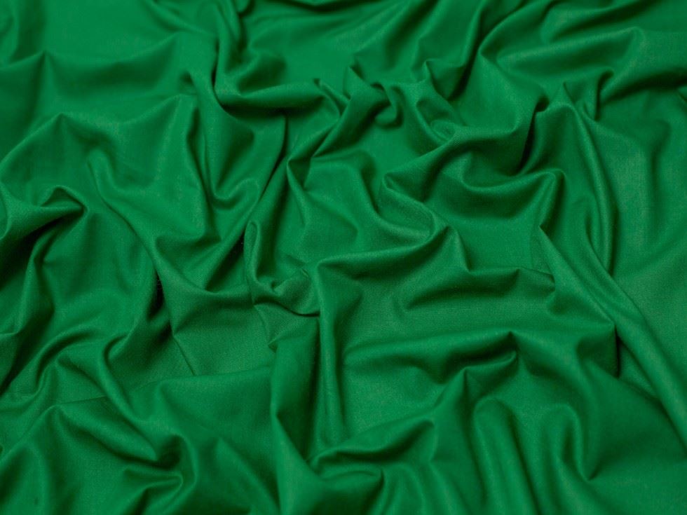 Minerva Core Range Plain Polycotton Fabric Emerald Green