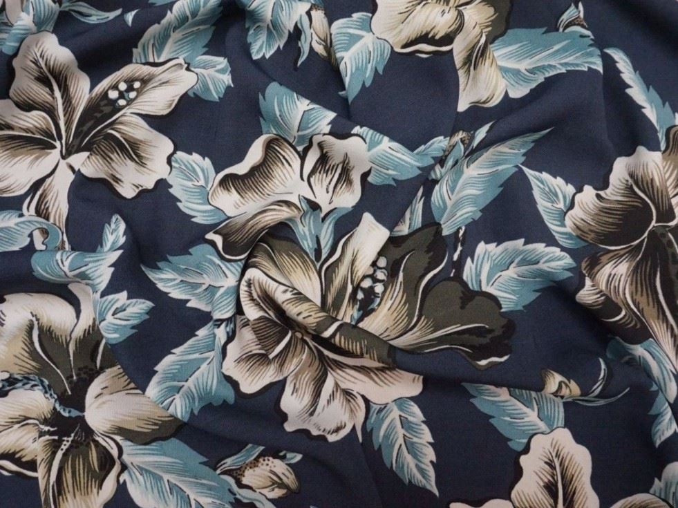 Lady Mcelroy Navy Lena Crepe Fabric