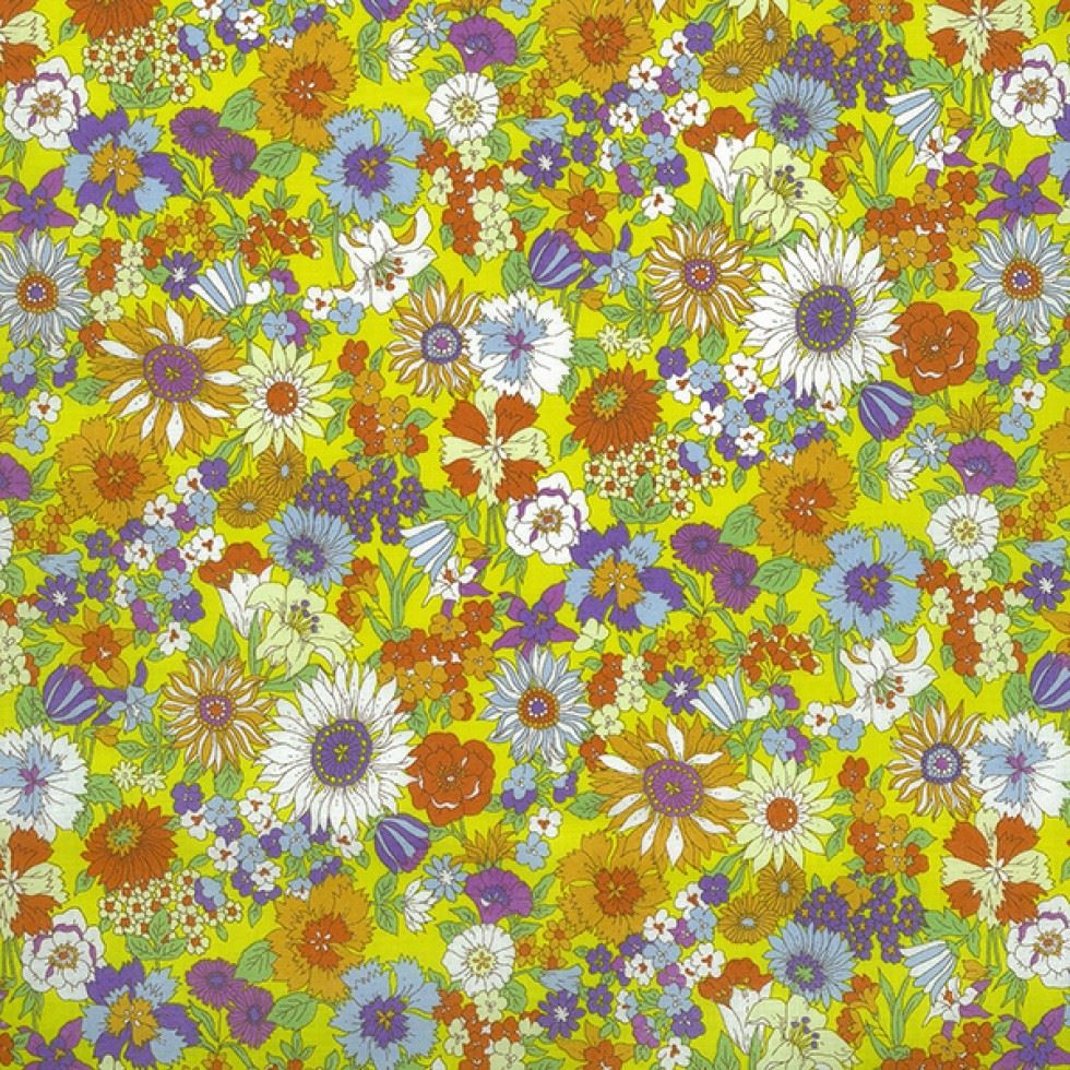 Kokka Yellow Cotton Lawn Fabric