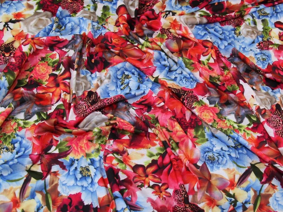 Lady Mcelroy Multicoloured Viscose Jersey Stretch Knit Fabric