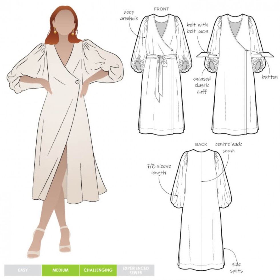 Style Arc Sewing Pattern Brigid Wrap Dress