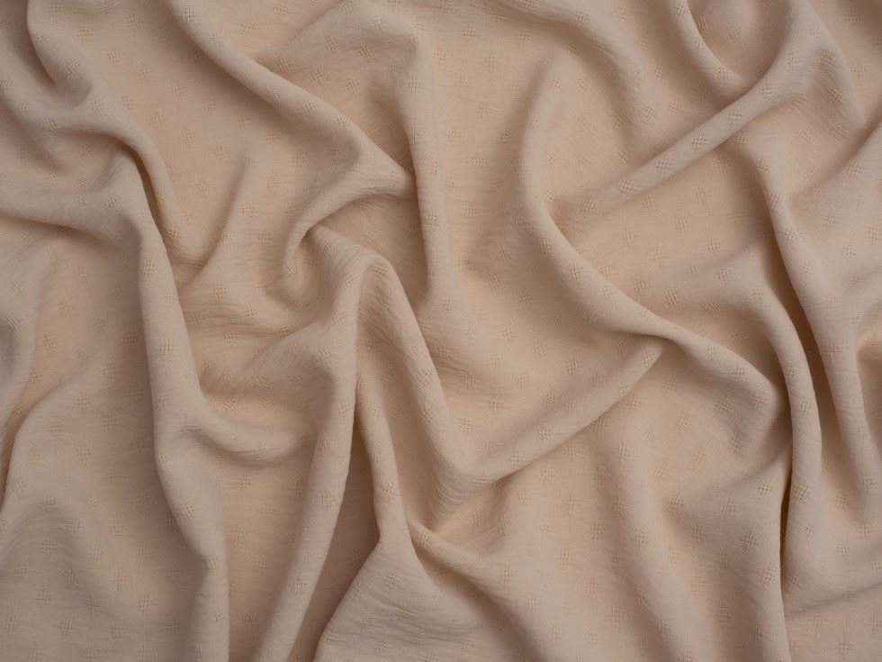 Minerva Core Range Dobby Ocean Washed Stretch Woven Crepe Fabric Stone
 