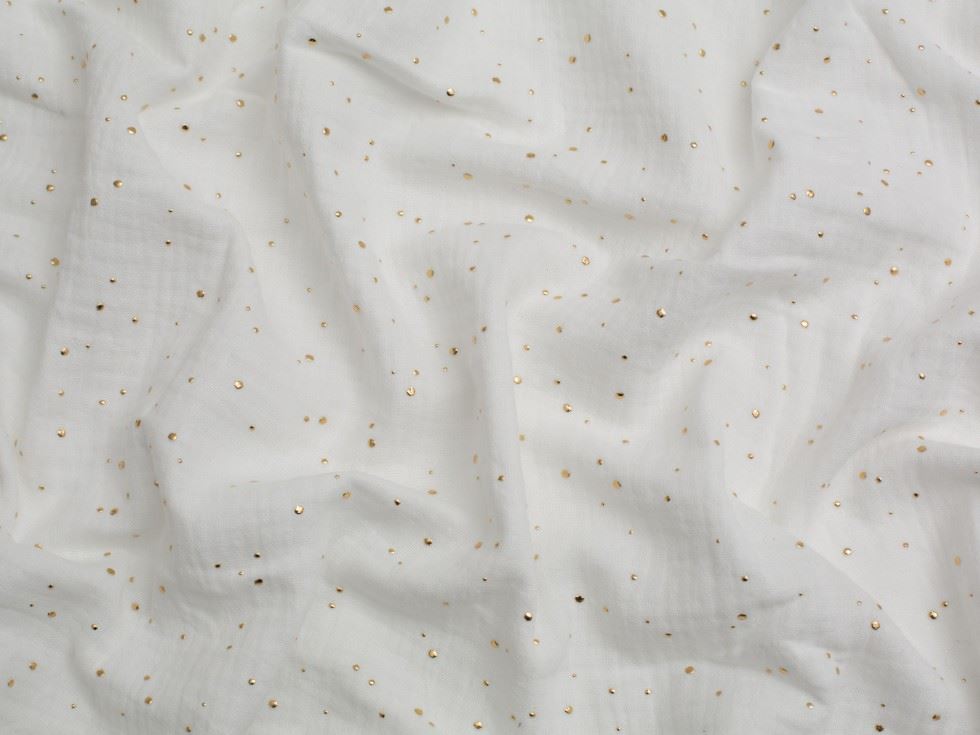 Minerva Core Range Foil Cotton Double Gauze Fabric Ivory
 