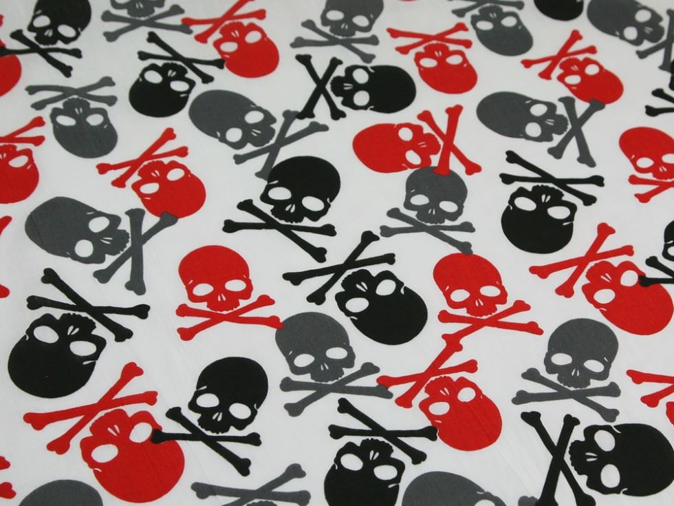 White Printed Polycotton Fabric