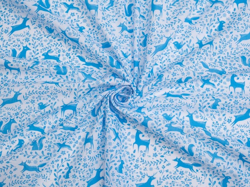 Printed Polycotton Fabric Blue
 
