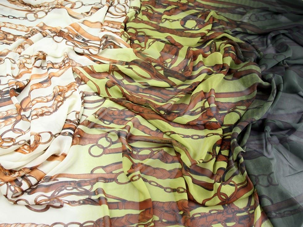 Green Deadstock Polyester Georgette Fabric