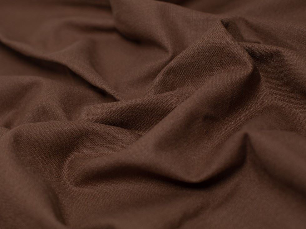 Stretch Woven Linen Blend Fabric Espresso Brown