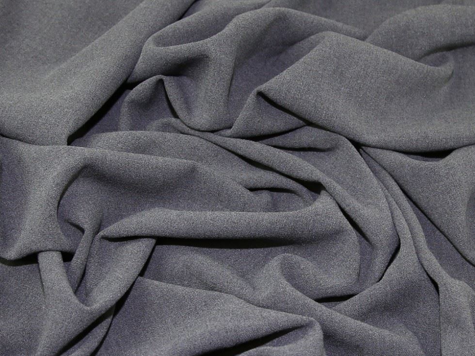 Grey Deadstock Rio Stretch Woven Crepe Fabric