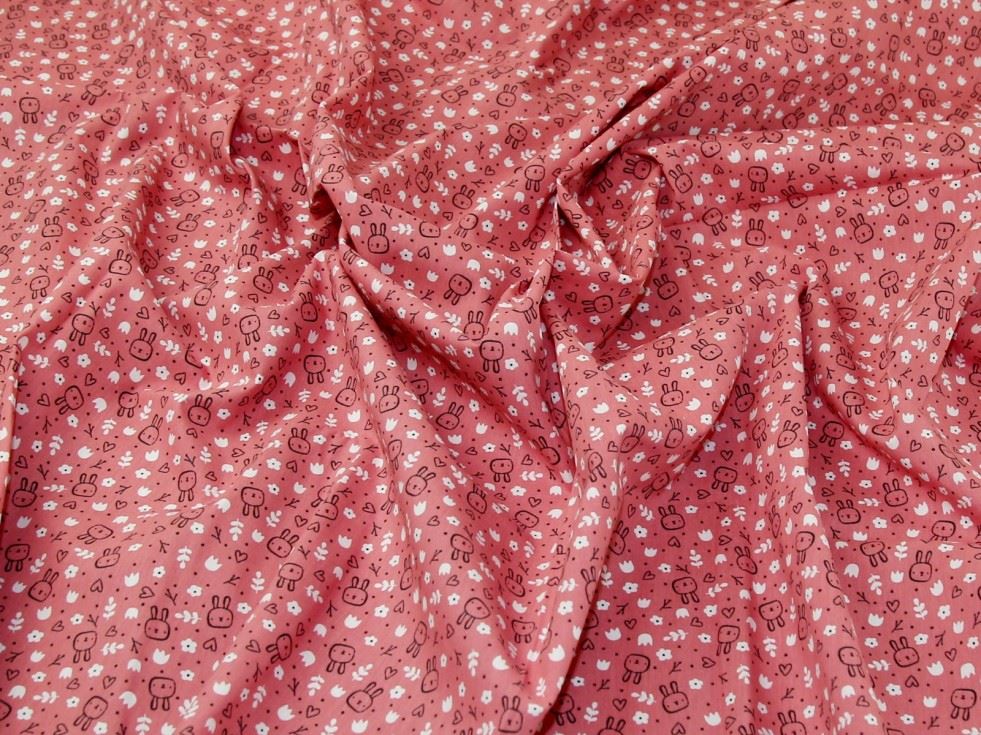 John Louden Pink 100% Cotton Poplin Fabric