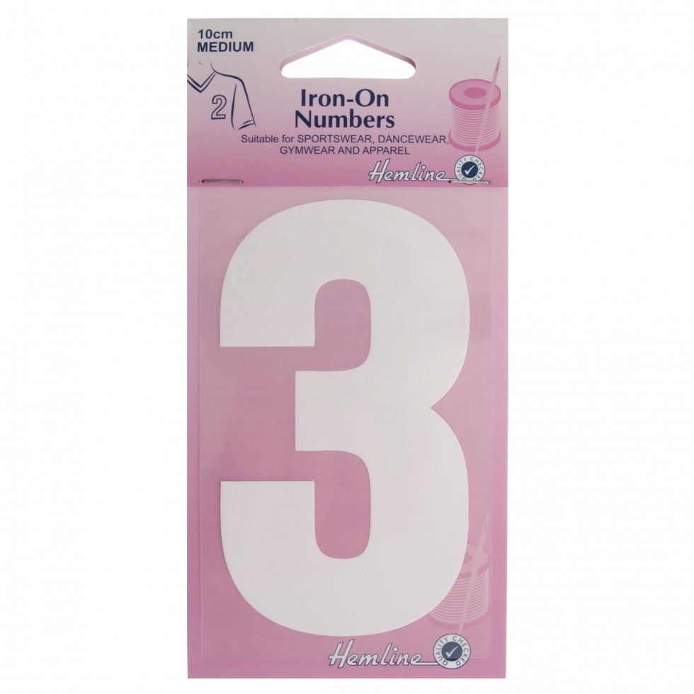 Hemline White Number 3 Number Patch Motif