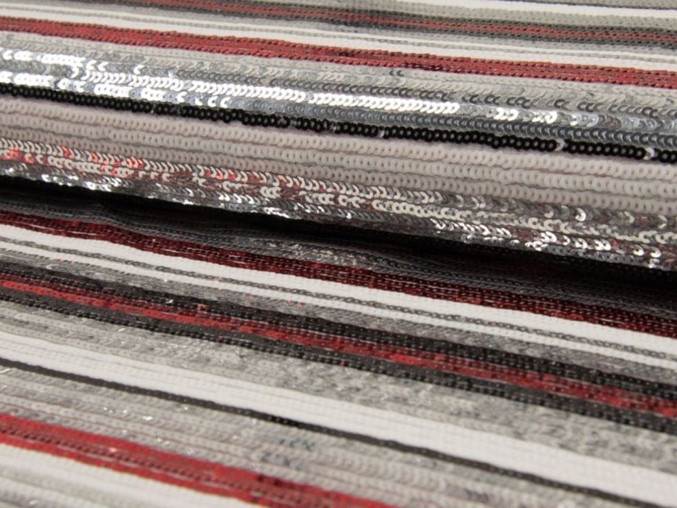Multicoloured Deadstock Sequin Mesh Fabric