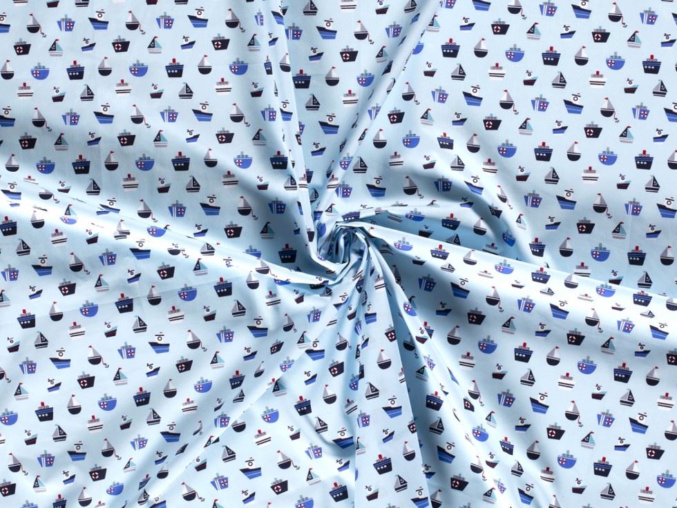 100% Cotton Poplin Fabric Blue
 