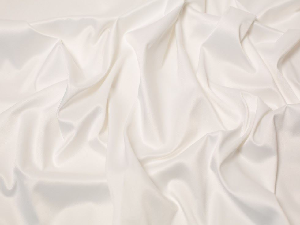 Stretch Woven Duchess Satin Fabric Pale Ivory