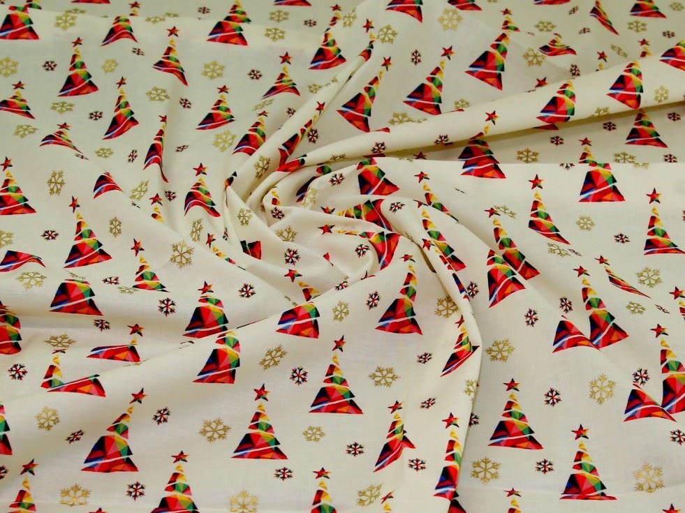 Deadstock Metallic 100% Cotton Fabric Cream
 